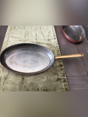 Copper-Tone Sauté Pan with Brass Handle